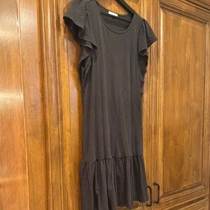 Elegant Black Ruffle Sleeve Dress